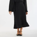 Amelius - Loren Linen Jacquard Skirt - Skirts (Nero) Loren Linen Jacquard Skirt