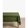Linen House - Nimes Pure Linen Square Tablecloth - Home (Moss) Nimes Pure Linen Square Tablecloth