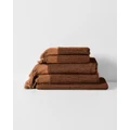 Aura Home - Paros Rib Bath Towel Set - Bathroom (Brown) Paros Rib Bath Towel Set