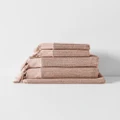 Aura Home - Paros Rib Bath Towel Set - Bathroom (Pink) Paros Rib Bath Towel Set