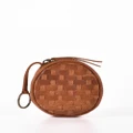 Cobb & Co - Creswell Leather Woven Coin Purse - Bags (COGNAC) Creswell Leather Woven Coin Purse