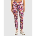 Roxy - Heart Into It Ankle Pt Technical Leggings For Women - Pants (TIGER LILY BLOOMS) Heart Into It Ankle Pt Technical Leggings For Women