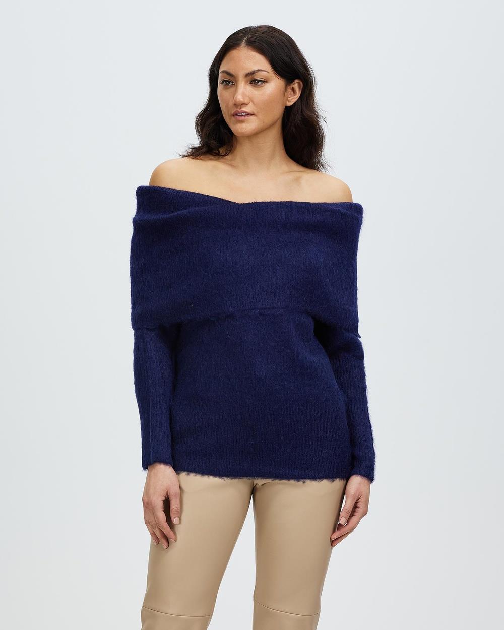 Grace Willow - Lake Knit Sweater - Tops (Navy) Lake Knit Sweater