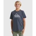 Quiksilver - Boys Corp Fills T Shirt - Short Sleeve T-Shirts (IRON GATE) Boys Corp Fills T Shirt