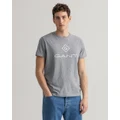 Gant - Diamond G T Shirt - Short Sleeve T-Shirts (GREY MELANGE) Diamond G T-Shirt