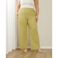 Atmos&Here Curvy - Lucia Textured Pants - Pants (Green) Lucia Textured Pants