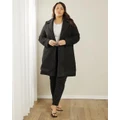 Atmos&Here Curvy - Harriette Boucle Coat - Coats & Jackets (Black) Harriette Boucle Coat