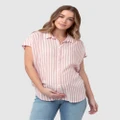 Ripe Maternity - Ada Relaxed Shirt - Casual shirts (Terracotta / White) Ada Relaxed Shirt