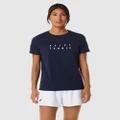 ASICS - Court Graphic Tee - Short Sleeve T-Shirts (Midnight) Court Graphic Tee