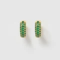 Izoa - Chelsea Mini Huggie Earrings - Jewellery (Gold Green) Chelsea Mini Huggie Earrings