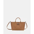 Longchamp - Roseau Top Handle Bag Medium - Handbags (Natural) Roseau Top Handle Bag - Medium