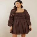 Atmos&Here - Bronte Mini Dress - Dresses (Chocolate) Bronte Mini Dress