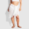 Seafolly - Cotton Gauze Sarong - Swimwear (White) Cotton Gauze Sarong