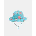 Bluesalt Beachwear - Holiday Girl Hat Kids - Hats (Aqua & White Gingham) Holiday Girl Hat - Kids