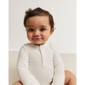 Country Road - Organically Grown Cotton Rib Long Sleeve Bodysuit - All onesies (Neutrals) Organically Grown Cotton Rib Long Sleeve Bodysuit