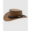 Jacaru - Jacaru 1069 Buffalo Leather Hat - Hats (Light Brown) Jacaru 1069 Buffalo Leather Hat