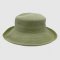 Jacaru - Jacaru 1506 Knitted Bucket Hat Large Brim - Hats (Green) Jacaru 1506 Knitted Bucket Hat - Large Brim