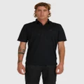 Quiksilver - Mens Waterman Water Short Sleeve Polo Shirt - Tops (BLACK) Mens Waterman Water Short Sleeve Polo Shirt