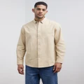 AERE - Regular Fit Organic Cotton Shirt - Shirts & Polos (Oat) Regular Fit Organic Cotton Shirt