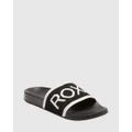 Roxy - Slippy Knit Sandals For Women - Flats (BLACK) Slippy Knit Sandals For Women