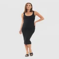 Ripe Maternity - Carmen Rib Knit Dress - Bodycon Dresses (Black) Carmen Rib Knit Dress