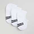 Bonds - Logo Sneaker Socks 3 Pack Women's - No Show Socks (White) Logo Sneaker Socks 3-Pack - Women's