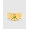 Nialaya Jewellery - Women's Evil Eye Signet Ring - Jewellery (Gold) Women's Evil Eye Signet Ring
