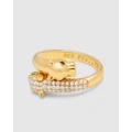 Nialaya Jewellery - Women's Twisted Panther Ring in Gold - Jewellery (Gold) Women's Twisted Panther Ring in Gold
