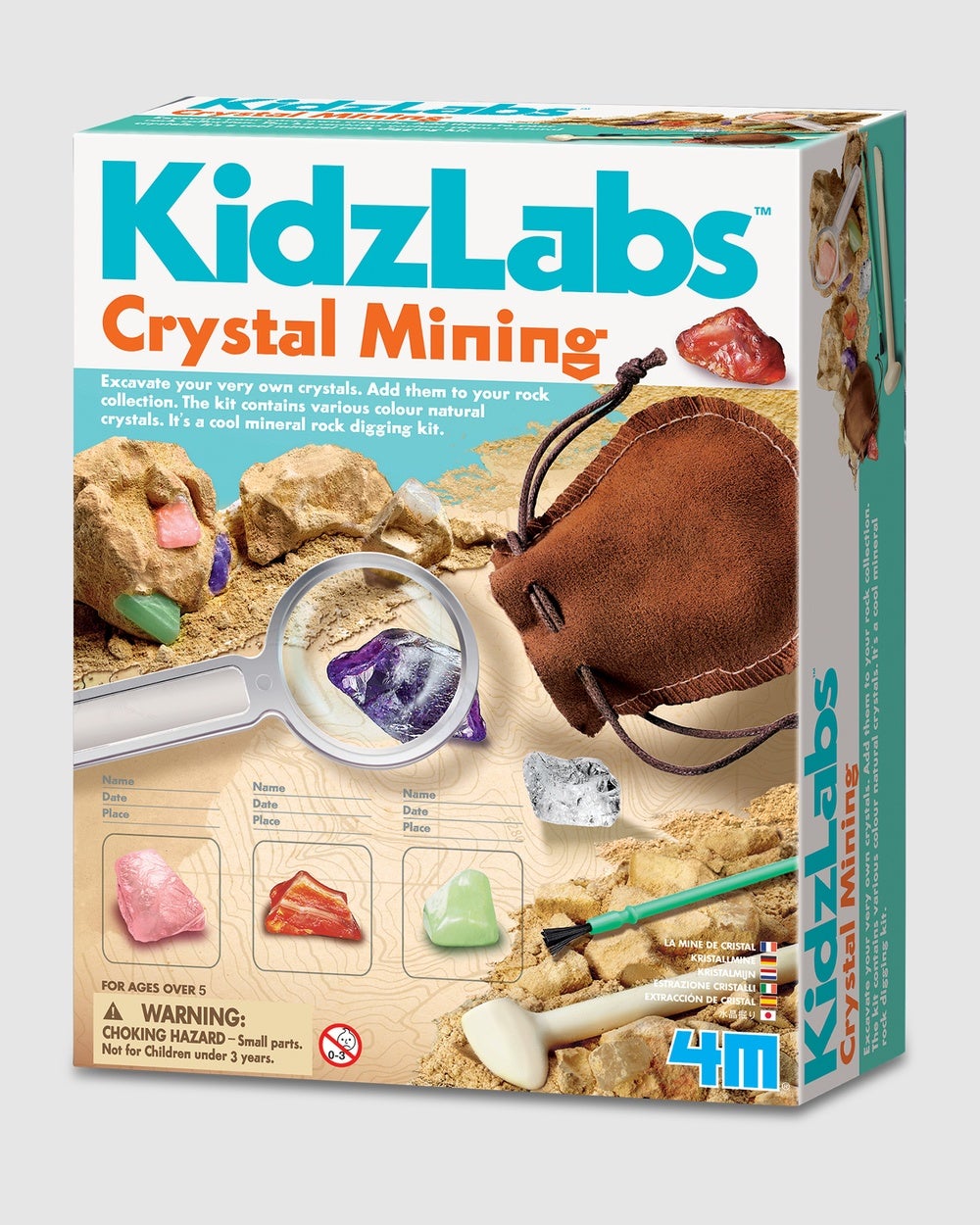 4M - 4M KidzLabs Crystal Mining - Educational & Science Toys (Multi Colour) 4M - KidzLabs - Crystal Mining