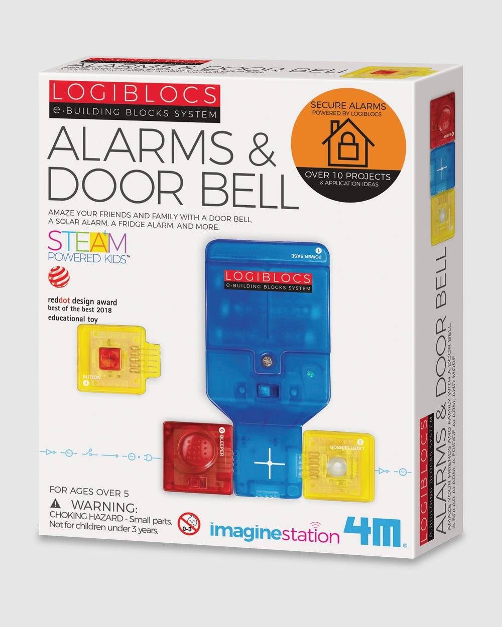 4M - 4M Logiblocs Alarms and Door Bell - Educational & Science Toys (Multi Colour) 4M - Logiblocs - Alarms and Door Bell