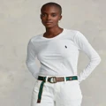 Polo Ralph Lauren - Long Sleeve Jersey Crewneck Tee - T-Shirts & Singlets (White) Long-Sleeve Jersey Crewneck Tee