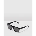 Hawkers Co - HAWKERS Black INWOOD Sunglasses for Men and Women UV400 - Square (Black) HAWKERS - Black INWOOD Sunglasses for Men and Women UV400