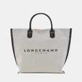 Longchamp - Essential Canvas Tote Bag Medium - Handbags (Ecru) Essential Canvas Tote Bag - Medium