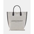 Longchamp - Essential Canvas Tote Bag Medium - Handbags (Ecru) Essential Canvas Tote Bag - Medium