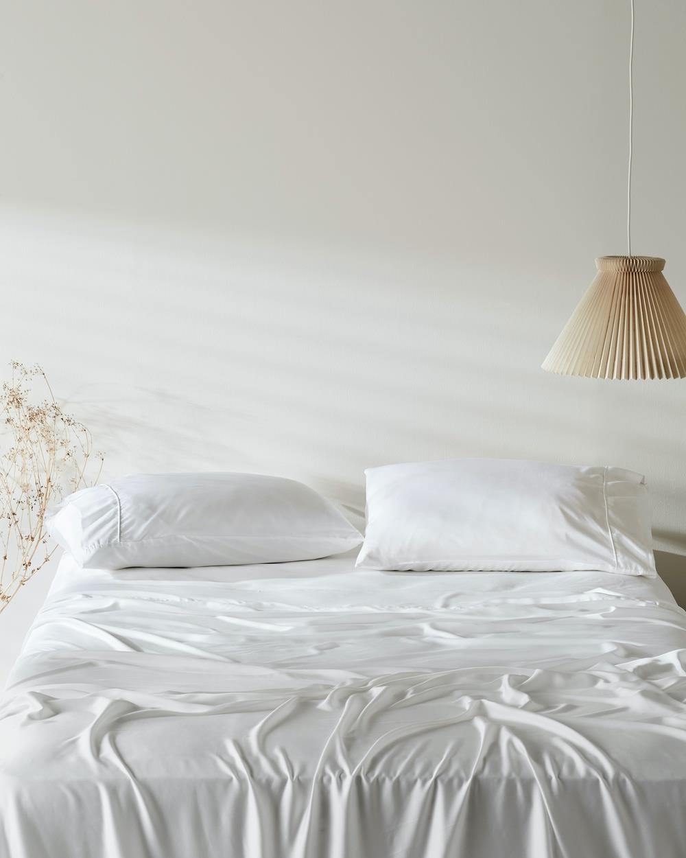 Ettitude - Signature Sateen Pillowcase Set Standard - Home (White) Signature Sateen Pillowcase Set - Standard