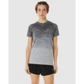 ASICS - Seamless Short Sleeved Top Women's - Short Sleeve T-Shirts (Carrier Grey & Glacier Grey) Seamless Short Sleeved Top - Women's