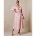 AERE - Organic Cotton Long Sleeve Midi Dress - Dresses (Soft Pink) Organic Cotton Long Sleeve Midi Dress