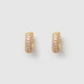 Izoa - Chelsea Mini Huggie Earrings - Jewellery (Gold Baby pink) Chelsea Mini Huggie Earrings
