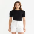Jag - Celina Ribbed Tee - T-Shirts & Singlets (black) Celina Ribbed Tee