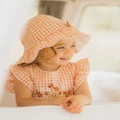Bebe by Minihaha - Hallie Sun Hat - Hats (Pumpkin Check) Hallie Sun Hat