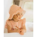 Bebe by Minihaha - Hallie Sun Hat - Hats (Pumpkin Check) Hallie Sun Hat