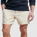 Superdry - Studios Overdyed Linen Shorts - Shorts (Birch Beige) Studios Overdyed Linen Shorts