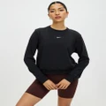 Nike - Dri FIT One Crew Neck French Terry Sweatshirt - Sweats (Black & White) Dri-FIT One Crew Neck French Terry Sweatshirt