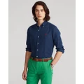 Polo Ralph Lauren - Slim Fit Long Sleeve Linen Sport Shirt - Casual shirts (Newport Navy) Slim Fit Long Sleeve Linen Sport Shirt