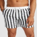 Vacay Swimwear - St. Barth Swim Shorts - Swimwear (Charcoal & White) St. Barth Swim Shorts