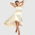 Cynthia Rowley - SATIN HIGH LOW SKIRT - Skirts (White) SATIN HIGH LOW SKIRT