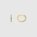 FAIRLEY - Emerald Crystal Baguette Midi Hoops - Jewellery (Gold) Emerald Crystal Baguette Midi Hoops