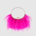 Olga Berg - Penny Feathered Frame Bag - Clutches (Pink) Penny Feathered Frame Bag