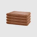 Bambury - Angove Hand Towel 4 Pack - Bathroom (Brown) Angove Hand Towel 4 Pack