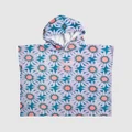 Roxy - Girls Stay Magical Printed Hooded Poncho Towel - Towels (CRYSTAL TEAL SOL FLOWER PONCHO) Girls Stay Magical Printed Hooded Poncho Towel